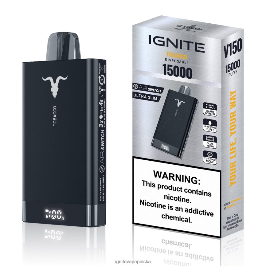Ignite E Papieros Cena | IGNITE V150 długopis do waporyzacji tytoń 0648NZ7